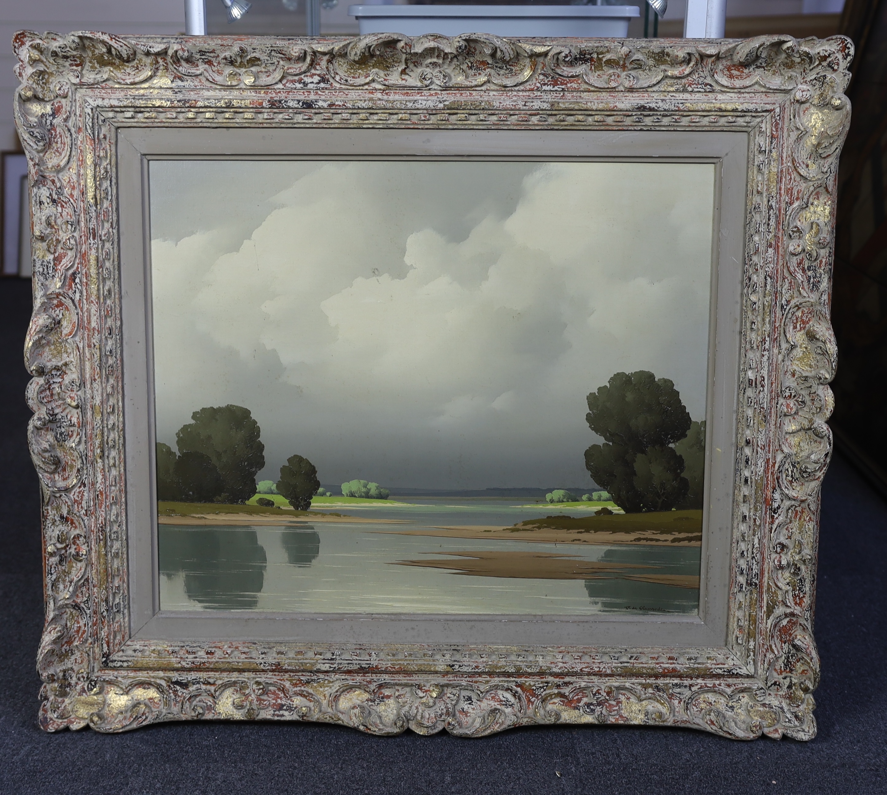 Pierre de Clausades (French, 1910-1976), 'Paysage de la Loire', oil on canvas, 52 x 64cm